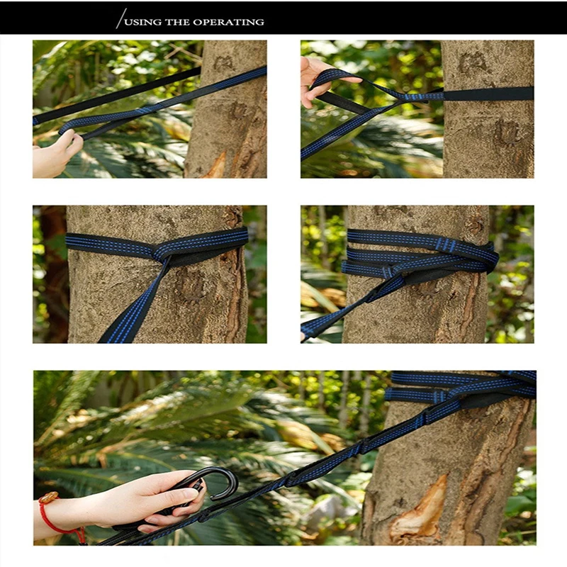 2PCS Adjustable Hammock Straps with Buckle Loops Outdoor Tree Hanging Aerial Yoga Hammock Strap Rope Belt hamaca colgante hamak
