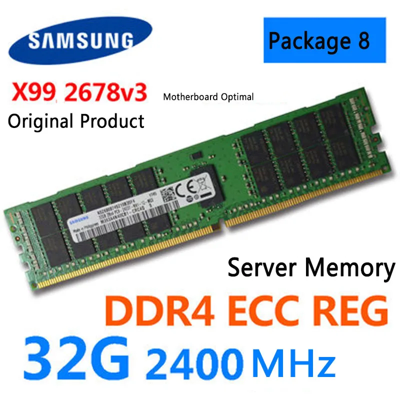 Samsung 16G Память DDR4 PC4-2133P 2400T ECC REG 32 Гб Серверная карта памяти X99