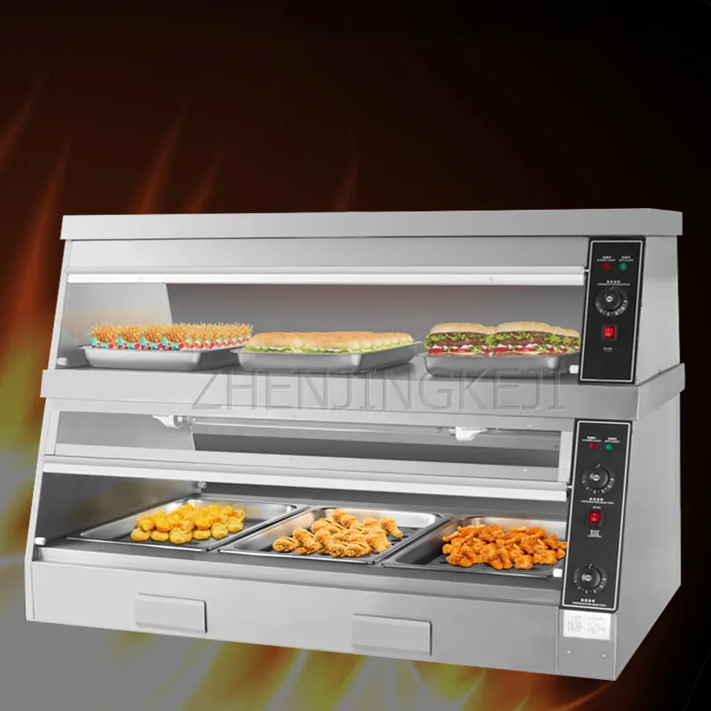 

Commercial Keep Warm Cabinet Precise Temperature Control Stainless Steel Showcase Delicatessen Hamburg Food Holding Cabinet