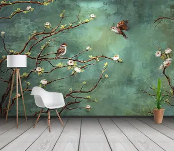

CJSIR Custom Wallpaper 3d Mural Hand-painted Painting Flowers and Birds Fashion Interior Background Decoration 3d Wallpaper