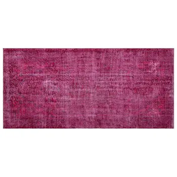 

Handmade Red Vintage Overdyed Turkish Area Rug 149x314 Cm-4'11''X10'4''