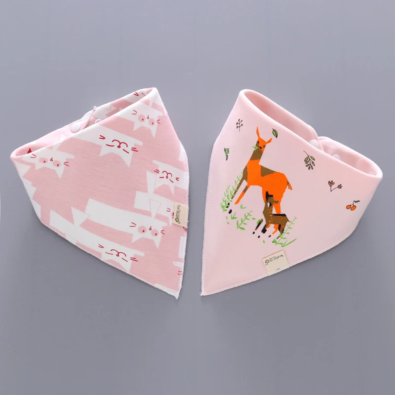 Baby Boy Bibs Burp Cloths 2Pieces/lot for Infant Girl Cotton Soft Flamingo Triangle Bib Children Bandana Bibs for Feeding