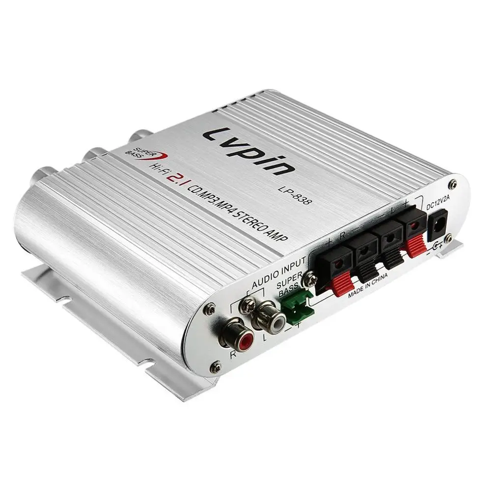 Мини HiFi серебристый 12 В 200 Вт CD MP3 радио авто мотор лодка домашний аудио стерео бас