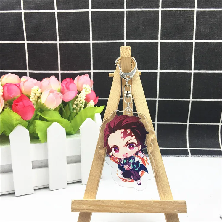 Anime Demon Slayer Kimetsu no Yaiba keychain Kamado Nezuko Kochou Shinobu Kanroji Mitsuri acrylic key chain cartoon cute funny - Цвет: 1-5