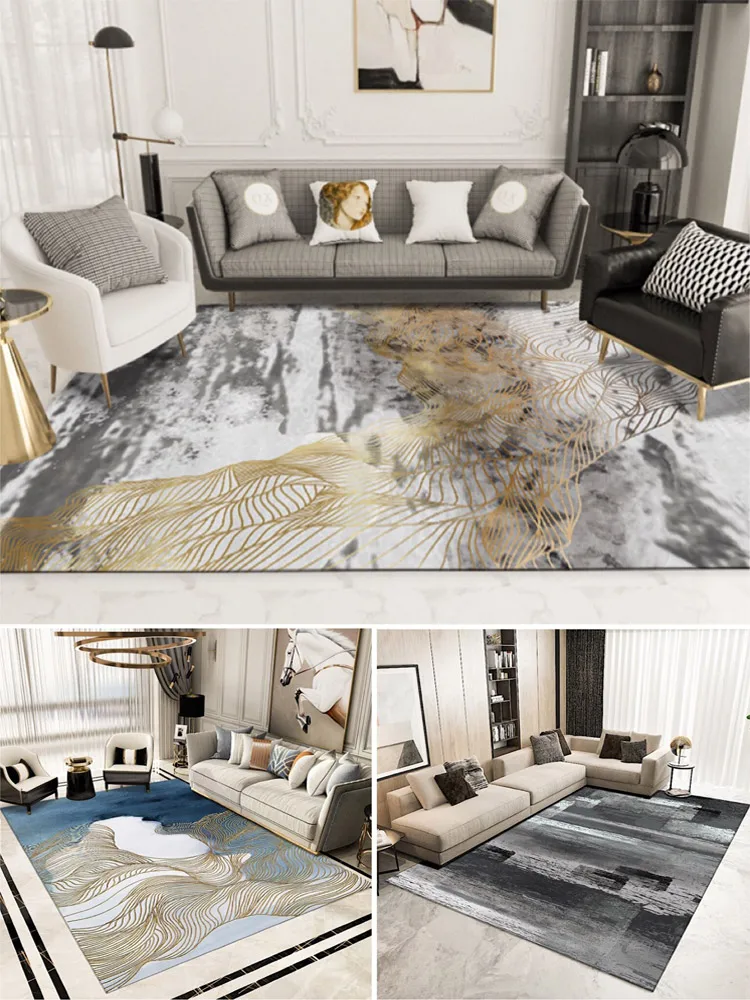 

Home light luxury carpet living room tea table mat custom net red bedroom room full of simple Nordic carpet