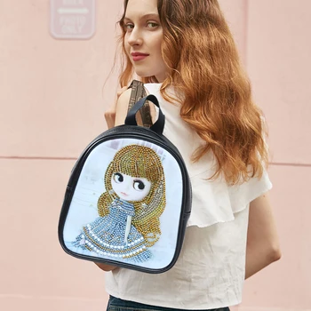 

Cartoon Doll Diamond Painting DIY Students Backpack Children School Bags Chain Shoulder Bag Clutch Storage Bag NEW