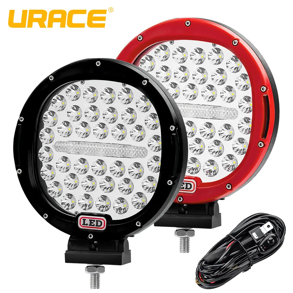 

URACE 9" 114W LED Work Light 12V 24V Spot Flood Offroad LED Bar For JEEP 4WD 4x4 SUV ATV UTV Truck Boat Combo Driving Light