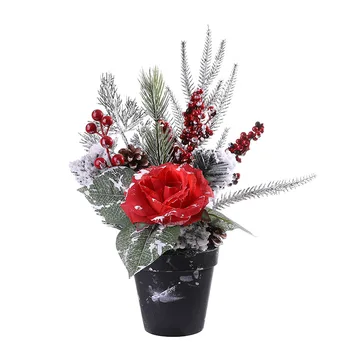 

Desktop Mini Christmas Potted Shopping Fireplace Decorations Christmas Tree Ornaments Celebrate Supplies Artificial Tree