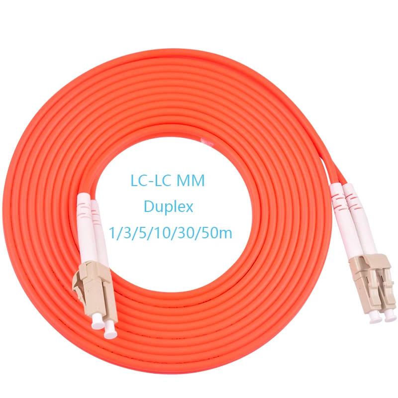 

10PCS/Pack LC/UPC-LC/UPC Muliti mode MM Duplex Fiber Optical Jumper Fiber Optic Patch Cord 1m/3m/5m/10m/30m/50m