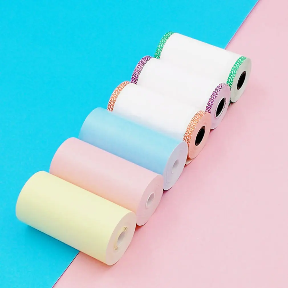 Colorful Pocket Printer Special Printing Paper 57*30Mm Thermal Printing Paper With Adhesive Printing Paper Sticker Paper