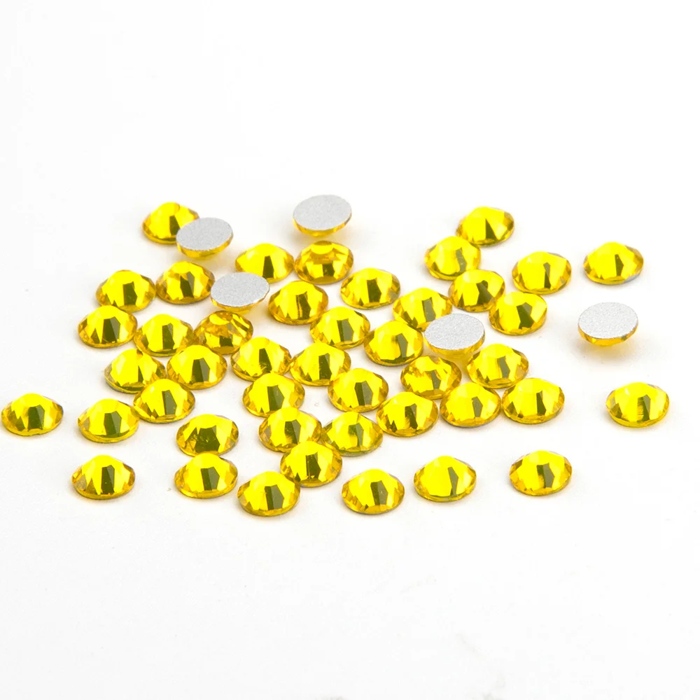 SS30 288pcs/bag Lemon Glass Crystal K9 Flat Back Non Hot Fix Rhinestones For Nail Art