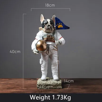 Космическая Аэрокосмическая собака смолы Животных Скульптура фигурка модель украшения дома аксессуары - Цвет: Medium