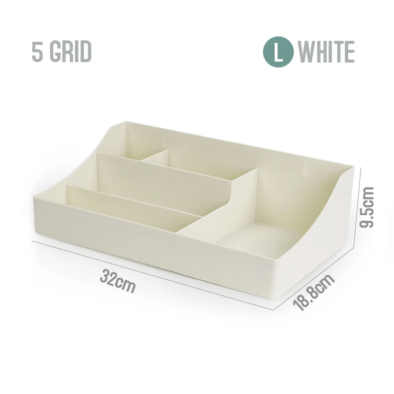 5 grid White BNBS коробка для хранения косметики органайзер для косметики Fewelry контейнер пластиковый органайзер коробки для настольного хранения предметов держатель макияж - Цвет: 5 grid White