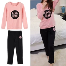 Pajamas Sets Spring Autumn Carton Women Long Sleeve Sleepwear Suit Cute Big Girls Homewear Gift for Female Sleepwear Suit