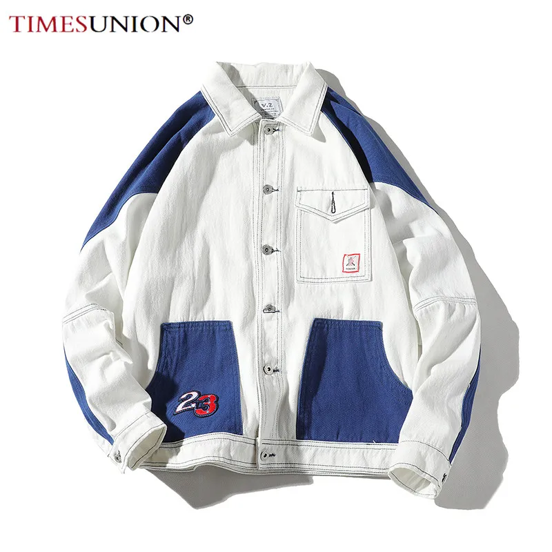 

5xl Japanese Streetwea Men Digital Embroidery Retro Denim Jacket Men Washed Distressed Loose Hip Hop Bomber Jacket Men