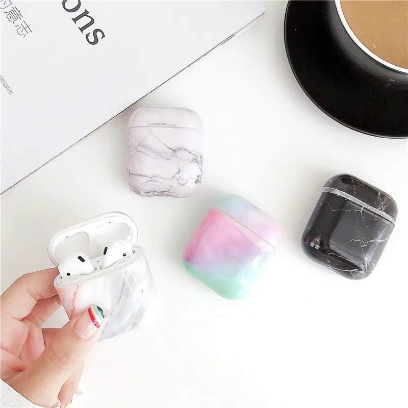 Чехол для оригинала Apple Airpods, чехол, мраморный, милый, чехол для Apple Airpods 2, 1, чехол, аксессуары, наушники Air Pods, чехол, коробка