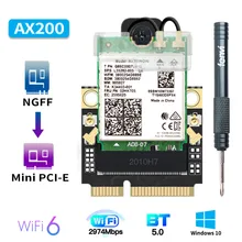 2974Mbps Mini PCI-E Wi-Fi 6 adaptörü kablosuz Bluetooth 5.1 Intel AX200 Wifi kartı AX200NGW/802 11ax/ac 160Mhz 2.4G/5G Windows10