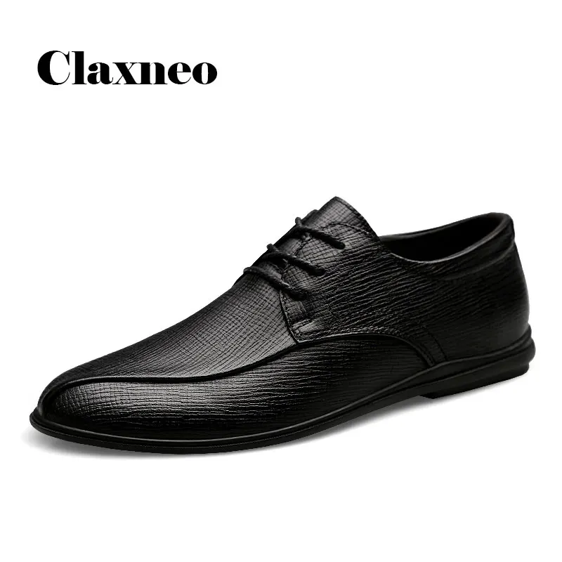 

Man Shoes Genuine Leather Dress Shoe 2020 Autumn Men's Leather Footwear Derby Oxfords Design Handmade CLAXNEO New
