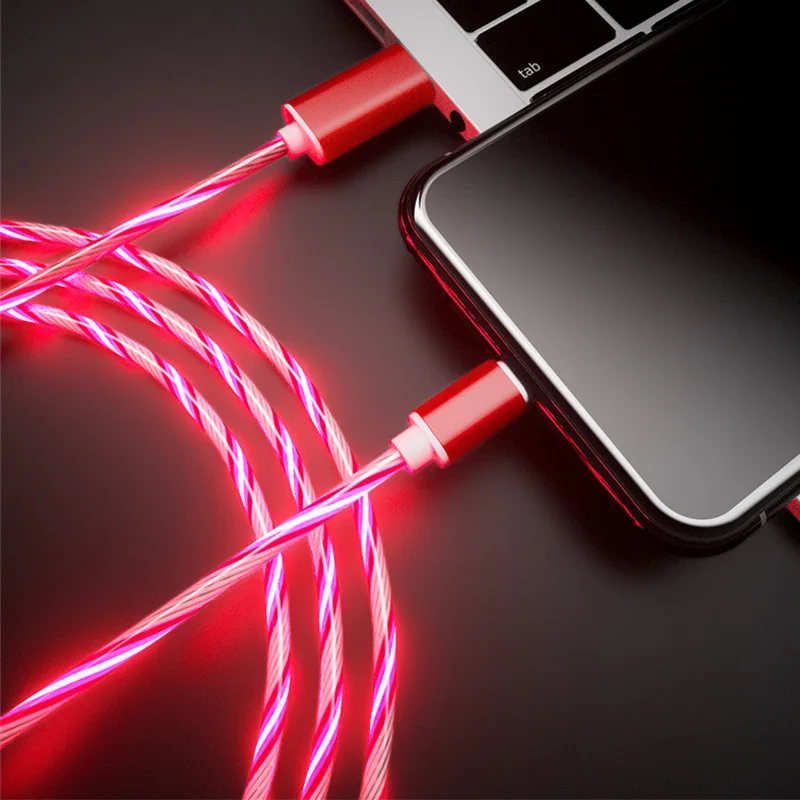 GUUGEI USB зарядный кабель светодиодный светящийся светильник шнур для передачи данных Micro usb type C зарядка цветная Зарядка для samsung Galaxy S8 S9