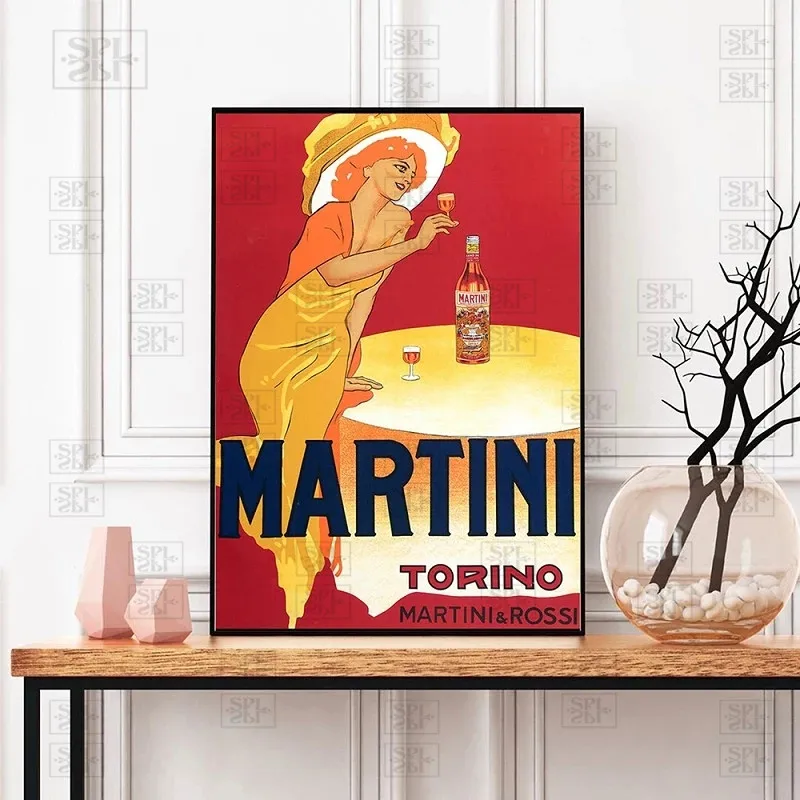 Martini and Rossi 1970S Advertising Canvas Paintings Vintage Alcoholic Beverages Wine Beer Poster Classic Wall Art Picture Decor | Дом и сад