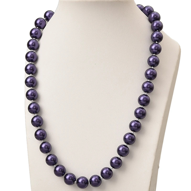 Уникальные стильные фиолетовые жемчужные бусины размером 10 мм для