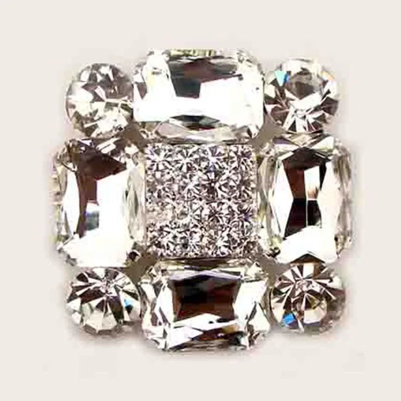 Кристаллы Стразы декоративные пуговицы для обуви серебряного цвета с большим