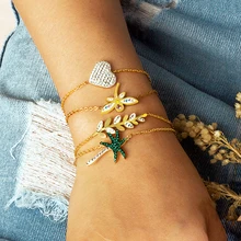 BAOYAN Нержавеющая сталь браслет-цепочка, Винтаж Белые Стразы браслет Сердце Дерево циркон браслеты с брелоками для Для женщин Для мужчин