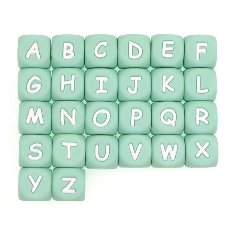 Good Value Silicone Baby Letter Beads Pacifier-Chain Bpa-Free Green 10pc 6n95BQXzWwq