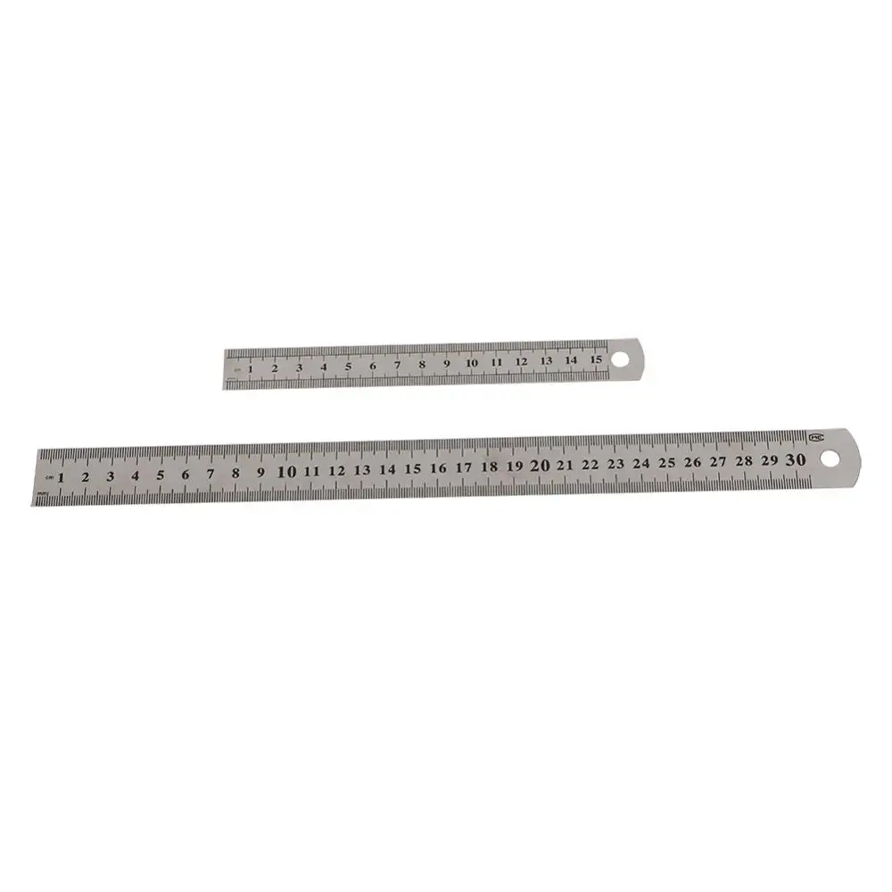 Stainless Steel Ruler Double Side Stainless Steel Straight Ruler Metric Rule Precision Measuring Tool 15cm/6 inch 30cm/12 inch School Office Supplies