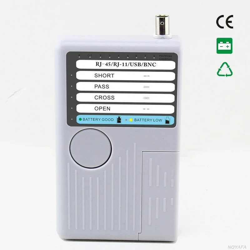 Noyafa NF-3468 4 в 1 Многоцелевой Цифровой RJ11/RJ45/BNC/кабель USB Тестер Длина Кабеля