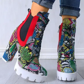 

Sarairis 2020 High Heels Ankle Boots Shoelaces Fashion Platform Winter Shoes Women Sexy Lady Motorcycles Boot Footwear