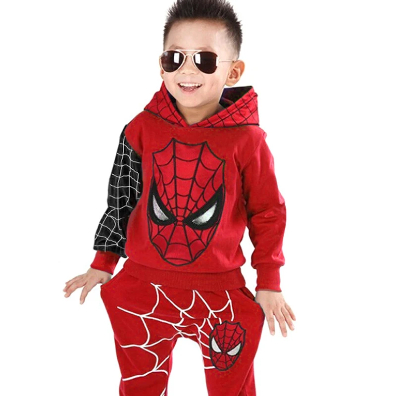 

Children Clothes 2020 Spring Autumn Toddler Boys Clothes Sets Hooded Spider-Man Costume Kids Clothes For Baby Boys Sport Suit