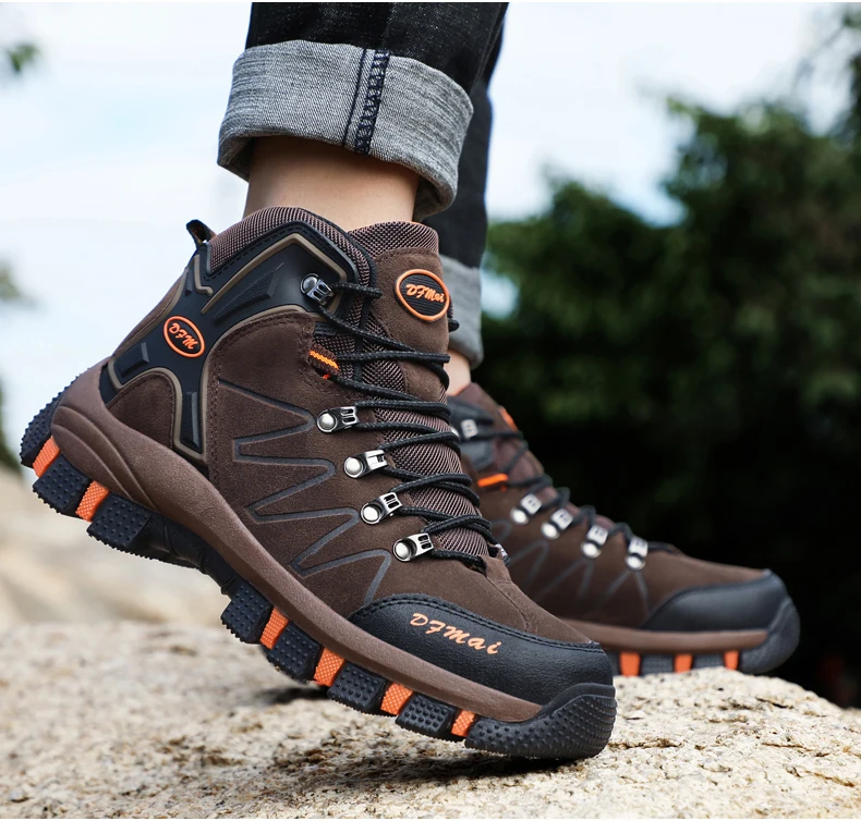 TOSJC осенние мужские уличные походные ботинки, противоскользящие треккинговые альпинистские ботинки для мужчин, прочные рабочие защитные ботинки, водонепроницаемые кроссовки