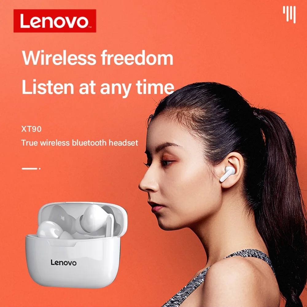 New Lenovo QT81 XT90 Wireless Bluetooth Earphones TWS Earbuds Waterproof headset HiFi Wireless Headset With Mic Sport ear buds