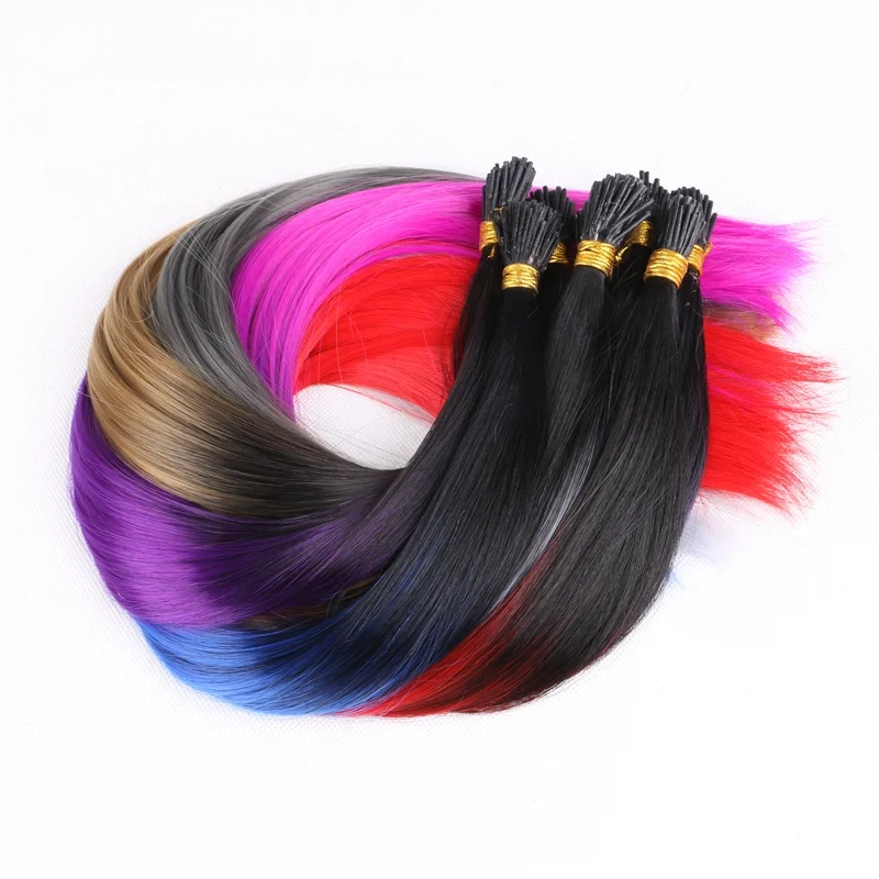 Synthetic Crochet Hair 50strands 22inch Long 1g Heat Resistant Synthetic I tip Micro Ring Hair Extensions