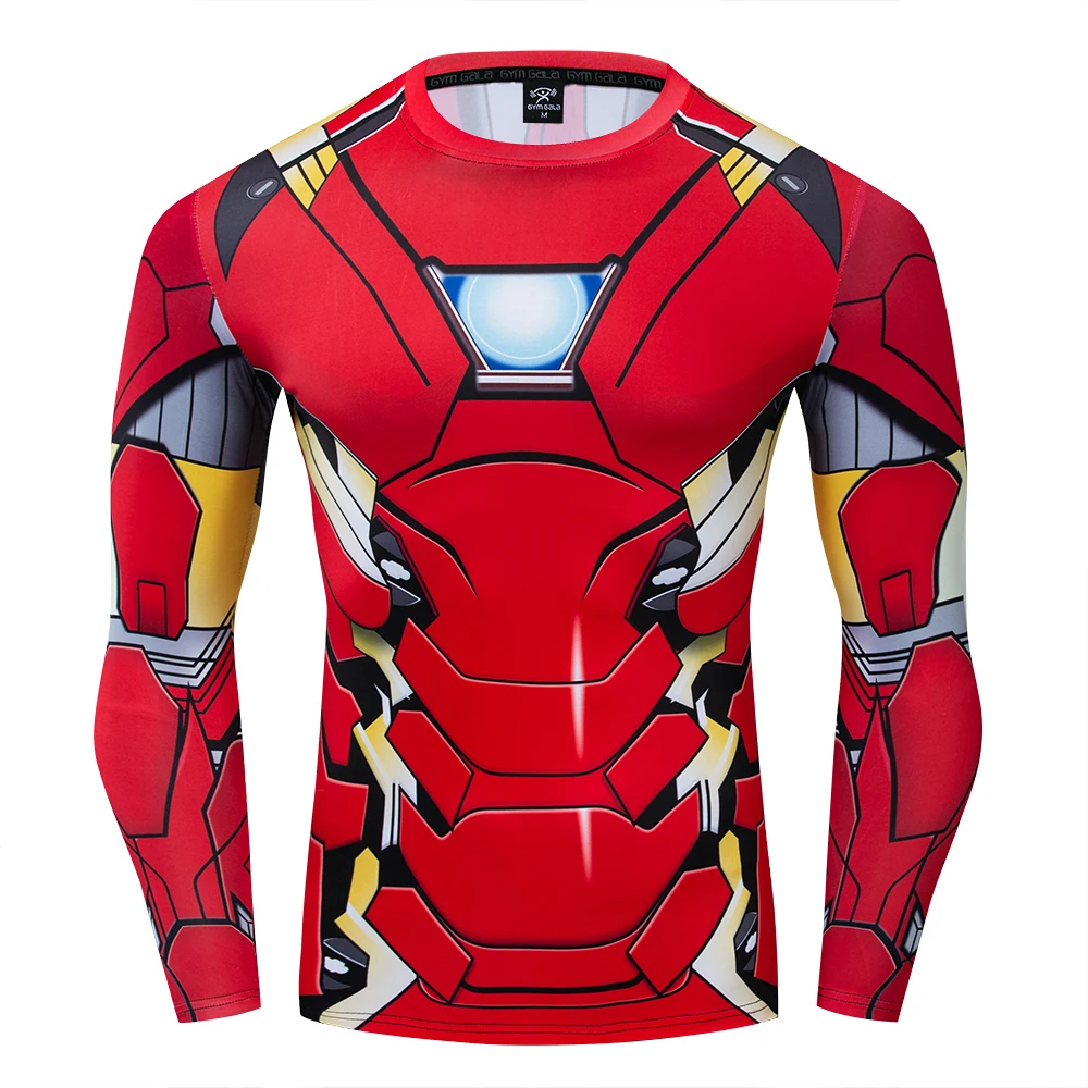 

Iron man Batman Spiderman Black panther Captain America T Shirt Hulk 3D Printed T-shirts Men Avengers Fitness Sporty Long sleeve