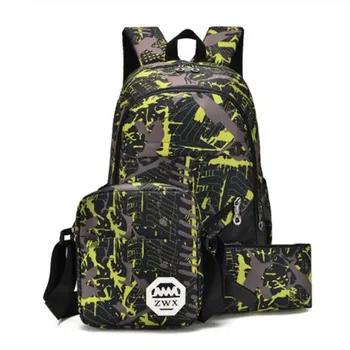 

New 3Pcs/Set USB Charging Printing Women Backpack Fashion Letter Bookbag Men Travel Bag for Teenager Boys Girls Schoolbag