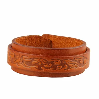 

Vintage Cowhide Multilayer totem Oval Shield Bracelet Wide Multi-layer weave Vintage bracelet