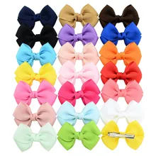 AliExpress Hot Selling Children Bow Hairpin Headdress Solid Color Upturned Flower Multi-color Europe And America Hair Accessorie