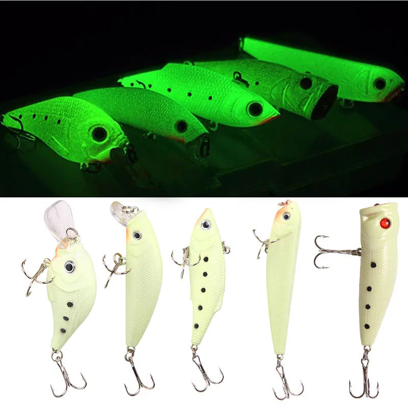 Рыболовная приманка светящаяся воблер легкий блеск iscas artificiais leurre peche minnow popper pencil