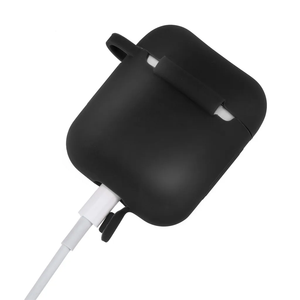 VOBERRY, портативный аксессуар для гарнитуры, набор для Airpods 2& 1, чехол для зарядки, силиконовый защитный чехол и брелок с помпоном, ремешок 829#2