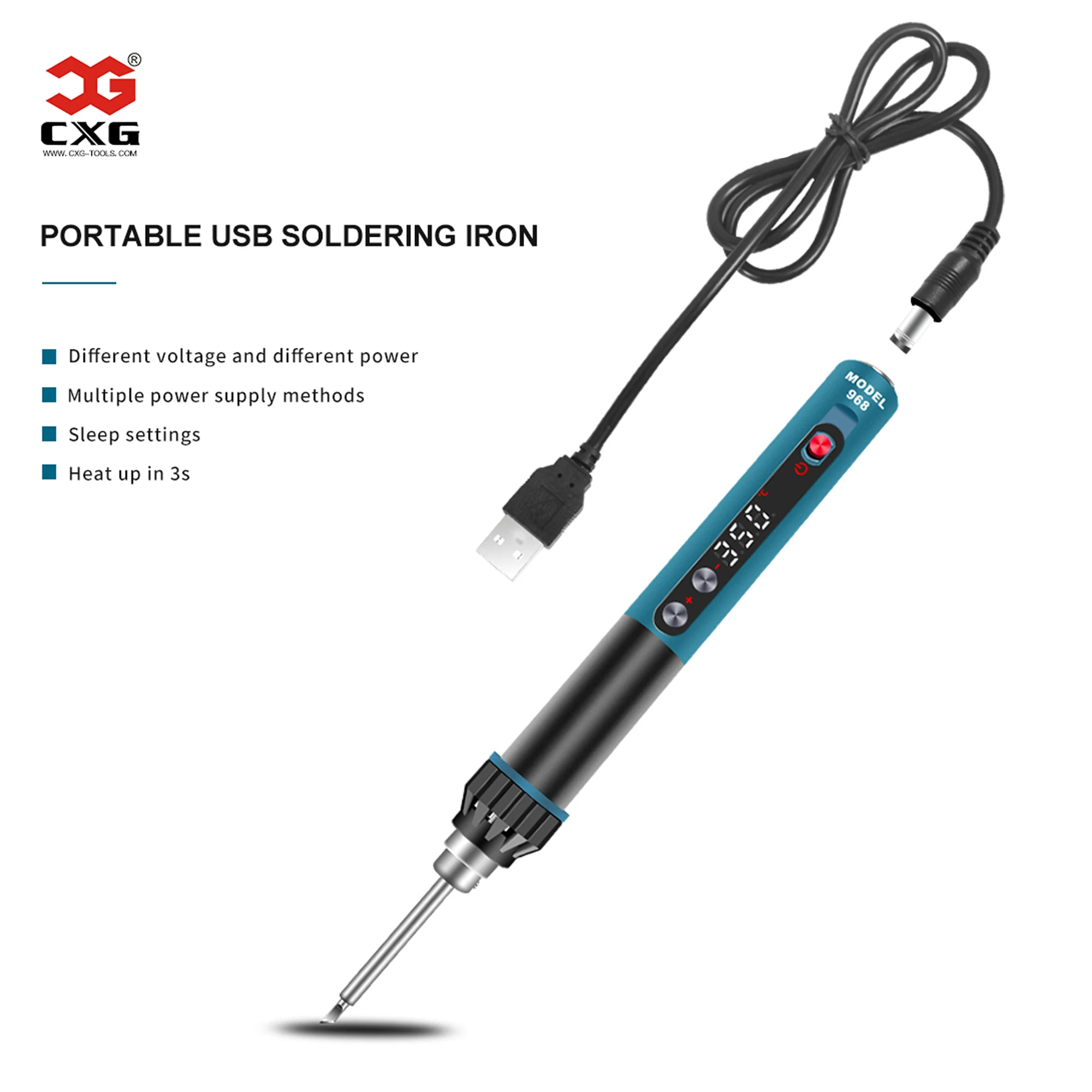 Cxg 968 Mini Usb Lutownica Elektryczna Inteligentny Regulowany Stala Temperatura Funkcja Uspienia Wyswietlacz Led Przenosne Narzedzie Do Spawania Electric Soldering Irons Aliexpress