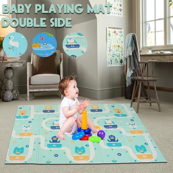 

Foldable Cartoon Baby Play Mat Xpe Puzzle Children's Mat Double-Sided Climbing Pad Waterproof Non-Toxic Soft Games Mats Kids Rug