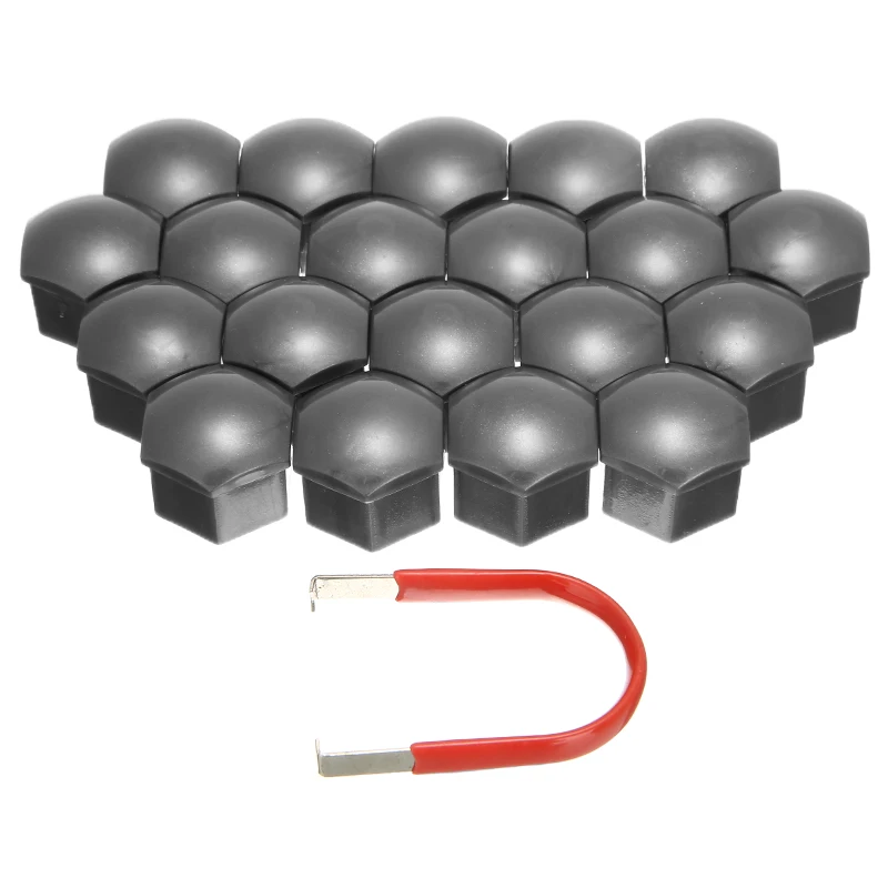 20pcs/set 17mm Gray Car Wheel Nut Bolt Head Cover Cap Dustproof Wheel Nut Bolt Tire Wheel Screw Bolts