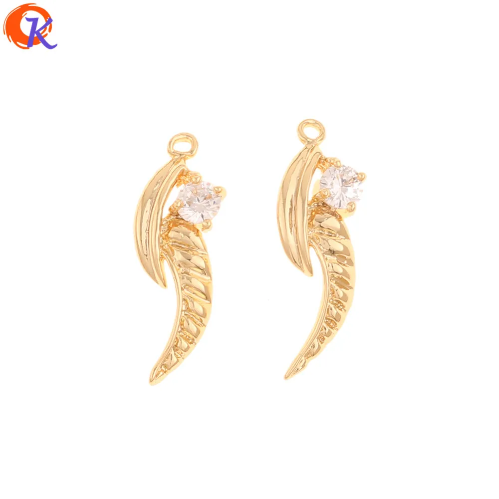 

Cordial Design 30Pcs 9*22MM CZ Charms/Jewelry Accessories/Earring Findings/Genuine Gold Plating/Pendant/Hand Made/DIY Making