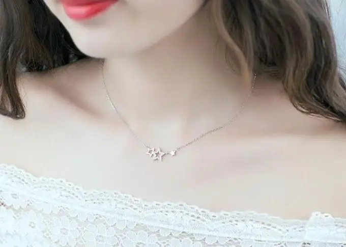 Boho свадебные украшения, 925 пробы, серебряная звезда, ожерелья для женщин, девочек, подарки, массивные ожерелья, ожерелье