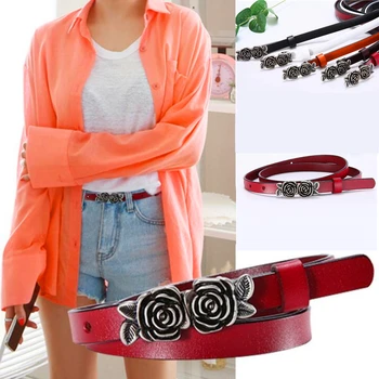 

2020 Luxury Belts for Women Fashion Simple Flower Smooth Buckle Leather Belts High Quality Casual Wild Decorative Belts