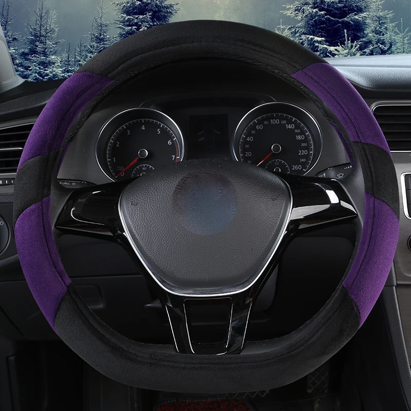 DUKEAUTO плюшевый D Тип зимний теплый тепло 38-40 см автомобиль-Стайлинг интерьерные Аксессуары спортивный авто руль чехлы противоскользящие U