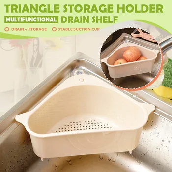 

Multifunctional Drain Shelf Kitchen Triangular Sink Strainer Drain Vegetable Fruit Drainer Storage Basket Sink Rack Kitchen Tool