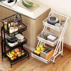 Organizador de estante auxiliar para cocina, carrito de almacenamiento con ruedas para fruta y verdura, ruleta rodante